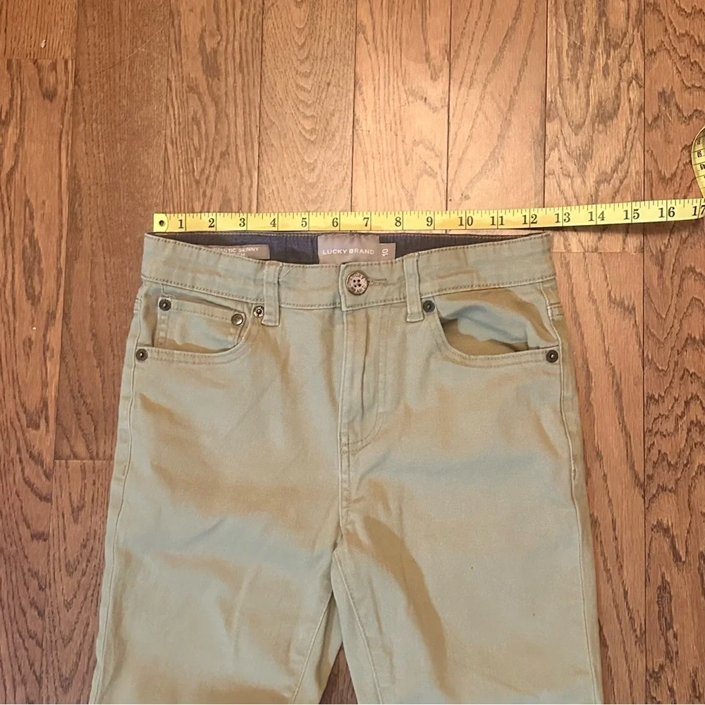 Lucky Brand Girls Tan Authentic Skinny Stretch Pants Adjustable Waist size 10